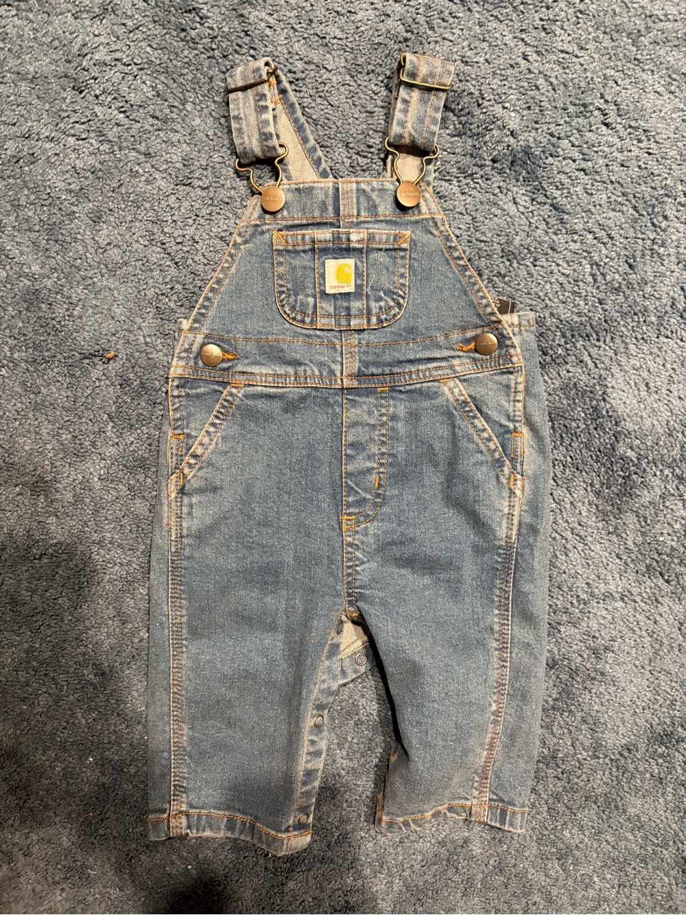 Carhartt Baby 3 Month Blue Denim Overalls